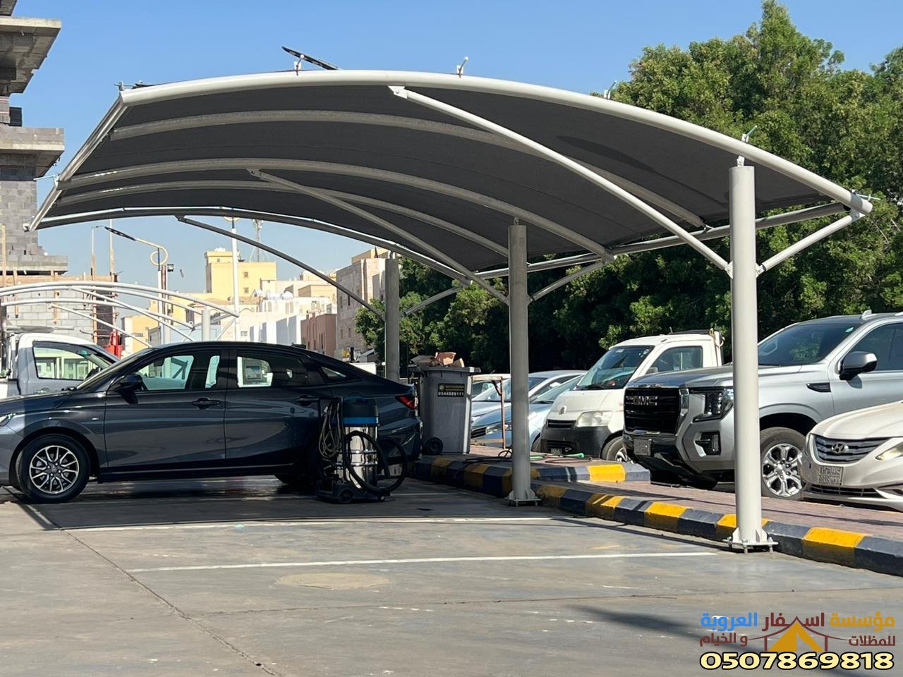 تركيب مظلات حي العوالي بالمدينة المنورة