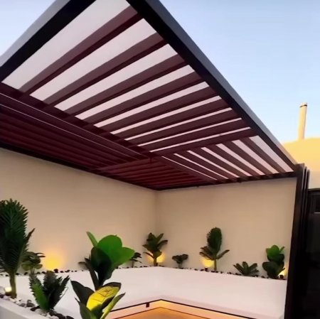 مظلات فلل للمساحات الجانبية الضيقة بالمدينة المنورة | تصميم واستغلال المساحة